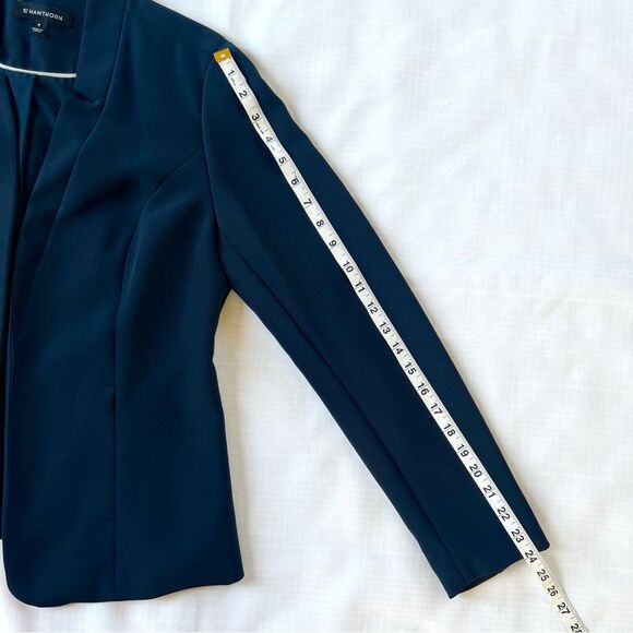 41 Hawthorn Navy Women's Career Business Casual Open Front Blazer Jacket SZ M - Picture 11 of 15
